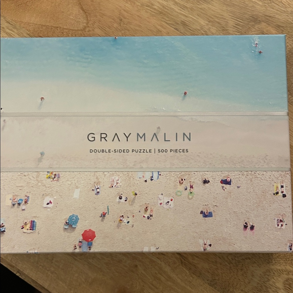 Gray Malin Beach Scene Puzzle with Blue and Tan
